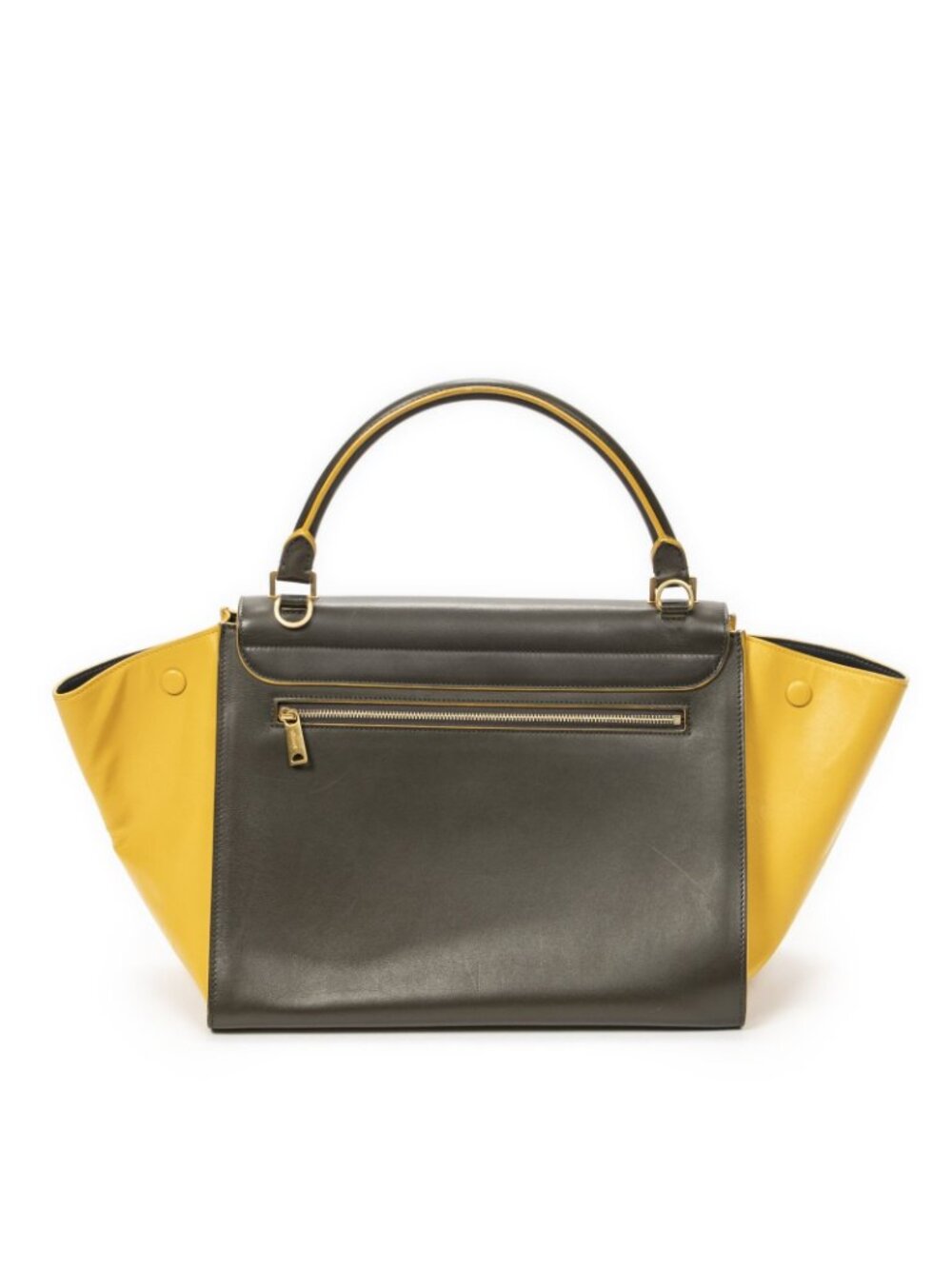 Celine Midi Amtrak Green Yellow Calfskin Leather Messenger - Picture 5 of 15
